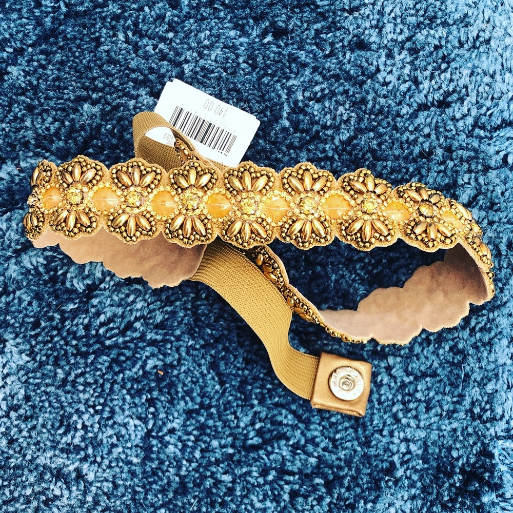 Altar’d State Gold Sequined Beaded Belt Boho Rave